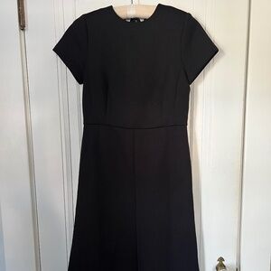 Ann Taylor Black Dress -The Midi Flare Dress in Double Knit
